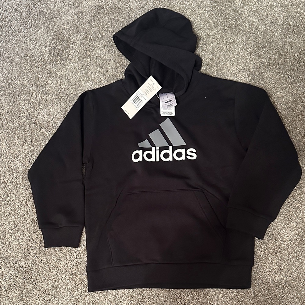 adidas Black Hoodie with Gray Logo